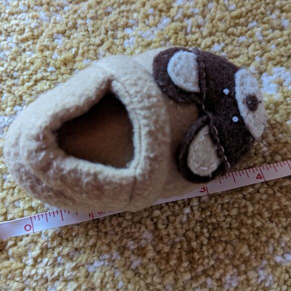 Etsy Slippers Baby Size 0-3m Custom Brown Bear Face Fleece - Picture 4 of 4